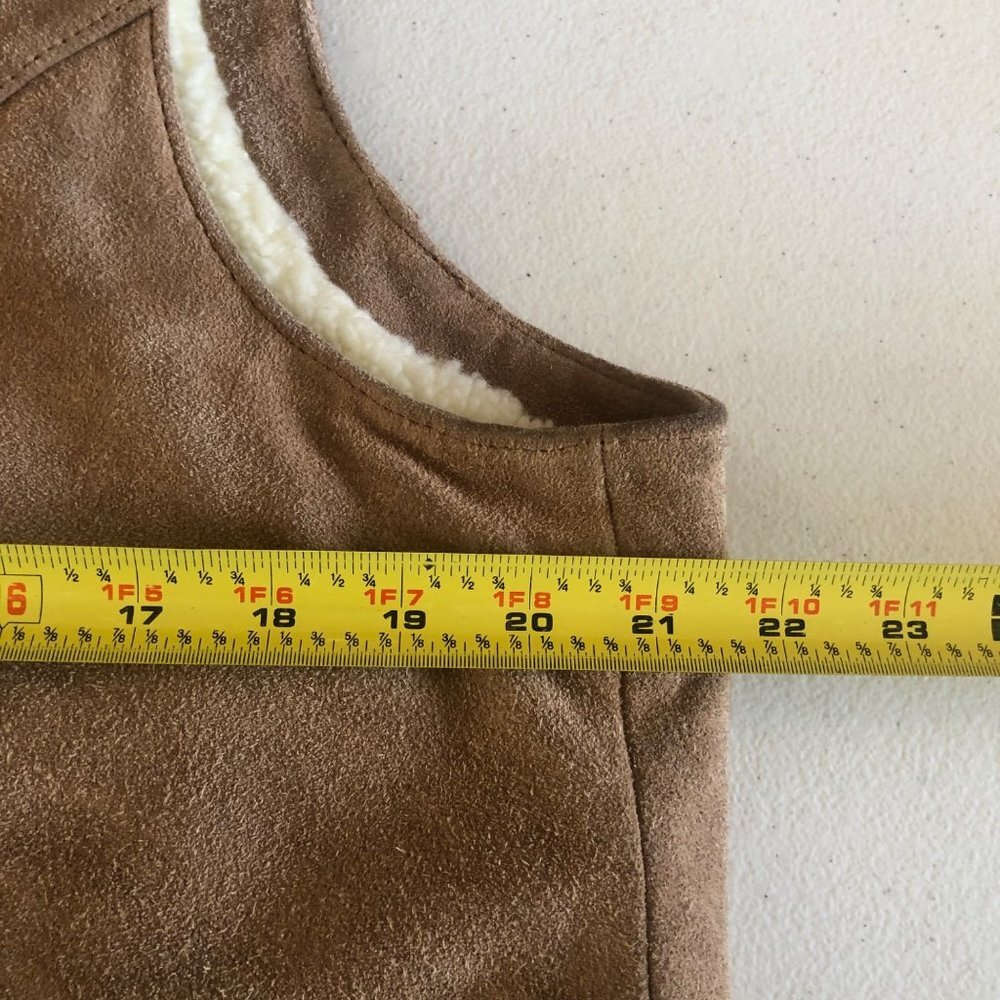 Adler Leather Manufacturing Co Vintage Size 42 Suede Sherpa Lined Vest Jacket - Picture 11 of 15